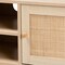 Baxton Studio Sebille Mid-Century Modern Light Brown Finished Wood 2-Door TV Stand with Natural Rattan 207-12462 - alternate 10